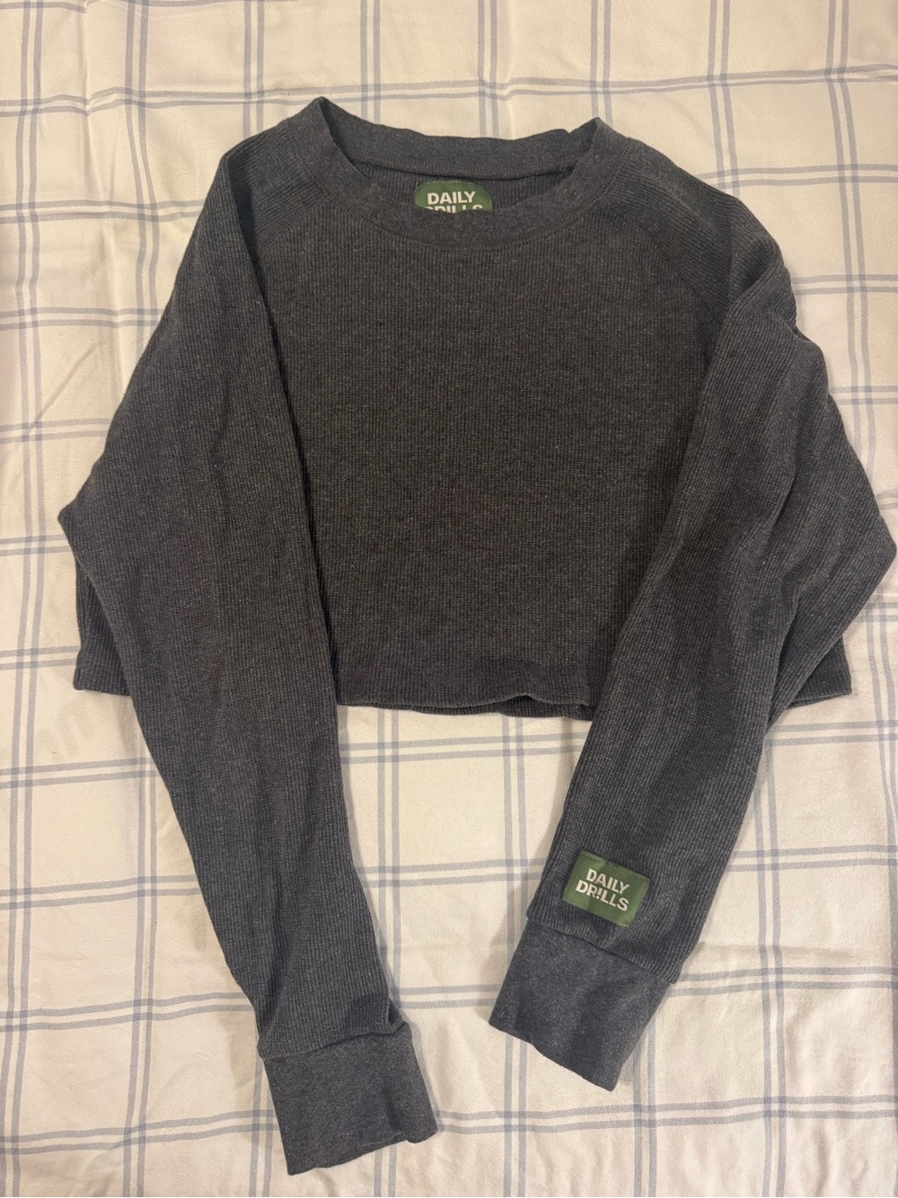 Daily Drills Gray Cropped Thermal Top